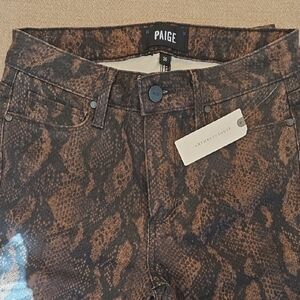 PAIGE Dark Brown Snake Print Jeans